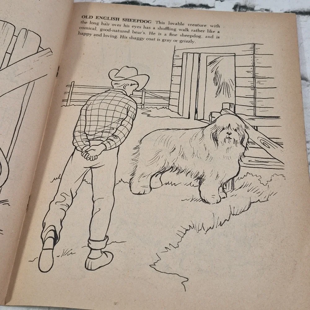 Dogs watkins strathmore coloring book Vintage 1960's Unmarked